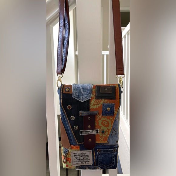 Denim Unique Upcycled Denim Crossbody Bag – Padded and Stylish - Picture 9 of 16